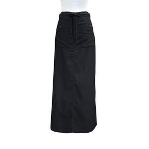 Vintage Born In America Techwear Maxi Skirt Womens Size 3 / 4 Black Tie